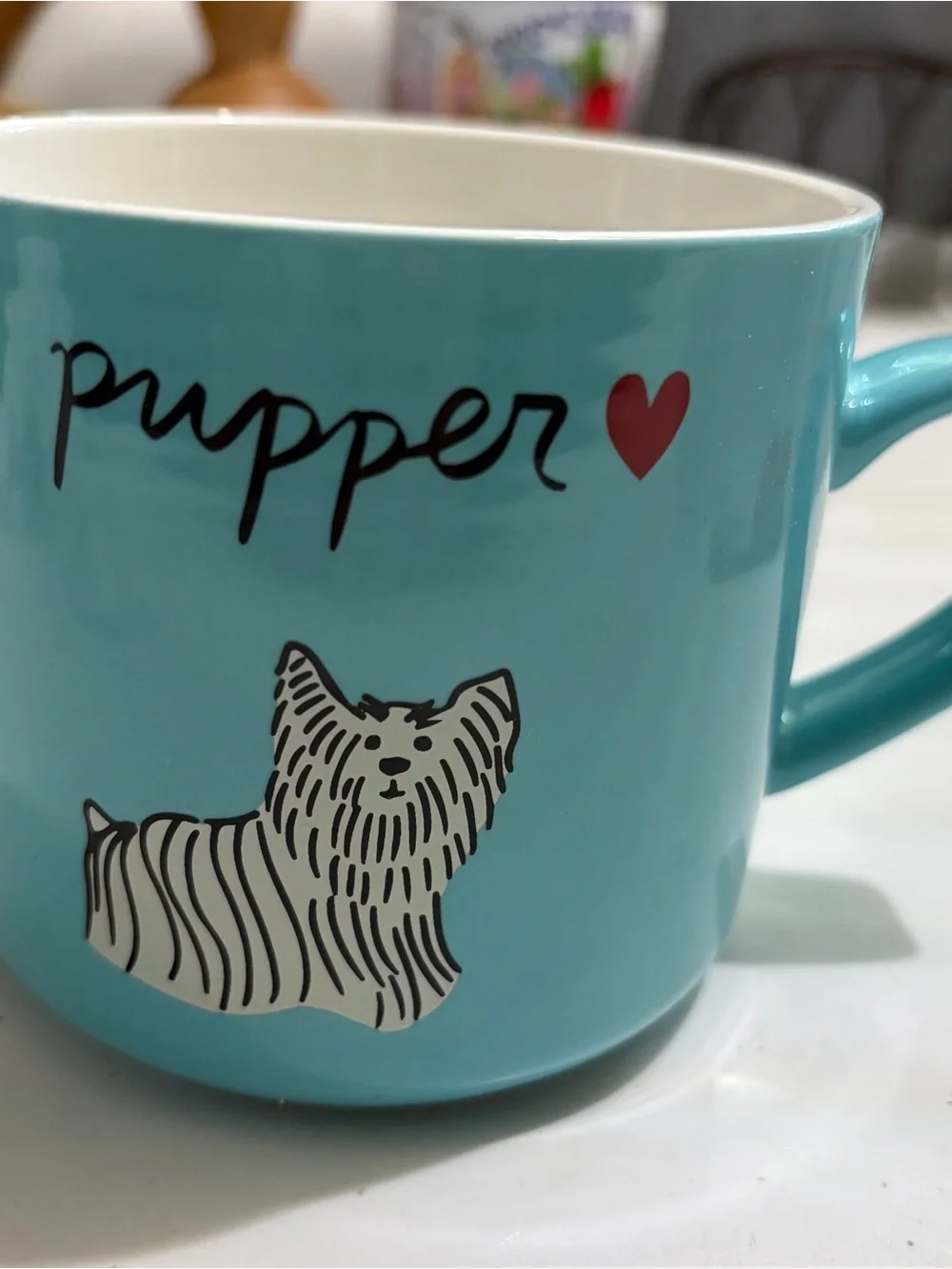Opalhouse Turquoise and White Stoneware Mug